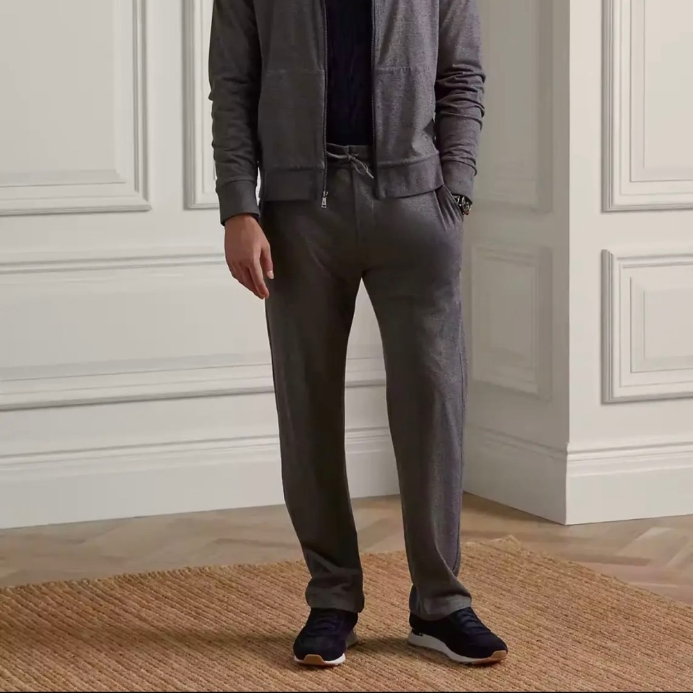 Relaxed Lisle Sweatpants in Melange Gray